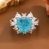 Nuevo Anillo Colorido 2025 Anillo con Ópalo Incrustado y Pedrería Anillo Europeo y Americano de Deseos Ovalado Girasol Anillo para el Dedo Índice