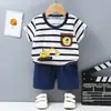 Traje de Manga Corta para Niños, Algodón, Nuevo Estilo de Verano, Pantalones Cortos Estilo Coreano para Niños, Ropa Delgada para Niños, Ropa de Verano para Niñas, Ropa para Bebés