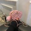 Lingge Bordado Small Bag Women's 2022 Início do Outono Nova Casual Fashion Chain Shoulder Solid Color Crossbody Oval Bag