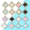 Aleación Inlay de Goteo de Aceite Trébol de la Suerte Trébol de Cuatro Hojas Colgante DIY Collar Pulsera Pendiente Accesorio de Decoración W765