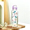 Copo de vidro estilo Ins para fazer chá Flores estilo chinês Novo copo de água para beber com flores e pássaros estilo chinês Senso de design Copo de água de vidro que muda de cor
