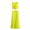 Estilo europeo y americano verano nuevo transfronterizo moda femenina cuello en V sexy hueco ajustado cadera vestido de noche