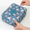 Bolsa de Cosméticos de Viaje Cuadrada Estampada Estilo Coreano Compartimento Bolsa de Artículos de Tocador Impermeable Partición Organizador de Almacenamiento Bolsa de Viaje Portátil