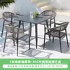 Juego de Patio de Ratán Multiespecificación, Combinación de Sillas de Ocio de Ratán Pe Minimalista Moderno, Mesa y Sillas de Aleación de Aluminio para Exteriores