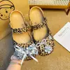 Zapatos de Ballet Populares con Estampado de Leopardo, Nuevos Zuecos Lindos con Hebillas Decorativas, Accesorios para Zapatos DIY de Moda y Versátiles, Desmontables