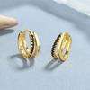 Pendientes de plata de ley 925 con circonitas de colores y diamantes para mujer, de doble capa, con diamantes de imitación turquesa, modernos, con personalidad y temperamento.