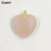 WT-P2125 Colores Amatista Suave Cristal Blanco Piedra Forma de Corazón Colgante de Piedra Preciosa Joyería Accesorios Semi-terminados para DIY