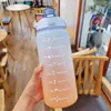 Vaso de Agua de Plástico de Gran Capacidad, de Aspecto Moderno para Verano, Vaso Espacial Simple y Portátil, Vaso con Tapa Pop-Up y Popote para Deportes al Aire Libre y Fitness