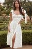 Vestido Assimetrico de Renda Estampada com Alças House of Cb Europeu e Americano Sexy com Forro