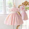 Vestido de Princesa para Meninas, Estilo de Verão de Alta Qualidade, Vestido de Luxo Leve, Vestido de Performance para Apresentadora de Piano, Pequeno Vestido Formal, Vestido