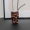 Taza mini de acero inoxidable de 3 oz para licores, taza de coche portátil, taza de café con pajilla de vacío para sublimación