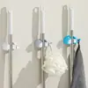 Clip para Mopa Sin Taladro Soporte de Mopa para Baño Montado en Pared Clip para Escoba Montado en Pared Sin Taladro