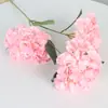 3 cabezas de hortensia de verano sin fin flores artificiales, esquema de color Nordic Morandi, decoración suave exquisita, arreglo floral ambiental, flores artificiales decorativas