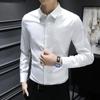 Camisa Casual Empresarial Preto de Alta Qualidade Primavera e Outono Camisa de manga comprida Camisa Masculina Resistente a Rugas Fácil de Cuidar Fina Respirável