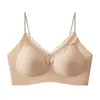 Base Líquida Hermoso Espalda Ropa Interior de Mujer Tirantes Soporte Suave Recogimiento de Busto Pequeño Chaleco Sujetador Sin Costuras Base Líquida Ropa Interior Invisible