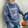 Moletom Infantil Masculino de Primavera Estilo Primavera e Outono 2026 Novo Médio e Grande Infantil Meninos Esportivo Elegante Pulôver Top da Moda Tendência