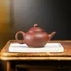 Tetera Cuadrada de Arcilla Púrpura Yixing Original, Cocida a Madera a Alta Temperatura, Semi-Hecha a Mano, para Uso Doméstico, Juego de Té