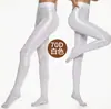 Medias brillantes de talla grande para mujer, leggings de primavera y otoño, calcetines moldeadores finos de verano anti-enganches anti-transparencia con forma de piña