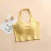 Nuevo Estilo Primavera y Verano Sujetador Deportivo de Cuello Halter con Almohadillas en el Pecho, Hermoso Diseño en la Espalda, Corte Ajustado, Adecuado para Ropa Exterior, Camiseta Deportiva de Tirantes Integrada para Yoga para Mujer