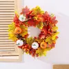 Guirlanda de Abóbora e Pinha Decorações para Porta e Janela Dia de Ação de Graças Jardim Guirlanda de Videira com Frutas e Folhas de Bordo Decoração de Parede Guirlanda de Dia de Ação de Graças