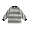 Roupas Infantis Dk 26 Estilo Outono Retrô Japonês Listrado Manga Longa Camiseta para Meninas e Meninos, Camiseta Básica Casual para Crianças e Adolescentes, Tendência