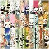 30 bonitos marcapáginas de panda material de decoración de libros DIY estudiantes leen marcapáginas de papel etiquetados
