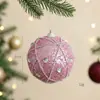 Bola de Navidad Rosa Bola de Espuma Decoración de Árbol de Navidad Adorno Colgante de Navidad Decoraciones Navideñas DIY Adornos Colgantes Estrella para la Punta del Árbol