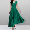 Ebay Aliexpress Verano Caliente Nuevo Cuello en V Manga Corta Estilo Bohemio Vestido de Cintura Falda Larga