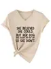 Ella creía que podía Amazon eBay Estación Independiente Moda Casual Cuello en V Manga Corta Camiseta para Mujer