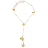 Collar de Metal con Flor en Forma de Y Transfronterizo Europeo y Americano, Collar Largo de Flor con Colgante de Lujo Ligero, Accesorio Versátil Estilo Vacaciones