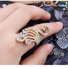 Joias Europeias e Americanas Atacado Anel de Pavão com Diamantes da Moda Joia de Mão Personalizada em Liga Metálica Fabricante do Aliexpress