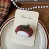 Nuevo Estilo Coreano Pinza para el Cabello Roja de Dibujos Animados Tela Hecha a Mano Niños Clip para Flequillo Lateral Accesorios para el Cabello Dulces de Manzana