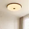 Luminária de Teto para Quarto Estilo Medieval Pétala de Lua Madeira Nogueira Luz de Quarto Vintage Estilo Creme Olho de Abóbora Luminária para Quarto Principal