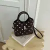 Bolso Cubo de Color Block con Lunares Estilo Coreano para Mujer 2026 Verano Nuevo Lanzamiento Moda Popular para el Día a Día Bolso de Hombro Único