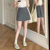 En stock-traje de cuadros falda pantalón línea A para mujer 2025 primavera y verano falda pantalón nuevo pantalones de cintura alta pantalones de pierna ancha casuales para usar en exteriores