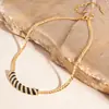 Colar Curvo Banhado a Ouro Real Estilo Vintage Cravejado com Diamantes, Luxo Acessível, Alta Qualidade, Design Personalizado de Corrente para Clavícula, Colar de Nicho