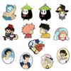 Insignia Metálica Redonda de Personaje de Dibujos Animados Anime Japonés Espantapájaros Totoro Broche Aleación con Goteo de Aceite Accesorios para Bolso