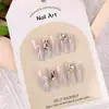 Dicas de Unhas com Pedras de Diamante Mais Vendidas no Tiktok, Arte de Unhas, Adesivos de Unhas Postiças, Unhas Longas Usáveis Feitas à Mão de Alta Qualidade Atacado