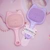 Peine de cojín de aire de gato de dibujos animados color caramelo, peine para el cabello de moda para niña, portátil, peine de masaje relajante con cojín de aire