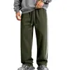 Venta al por mayor transfronteriza de Amazon de pantalones casuales holgados con cordón, bloques de color, forro polar de peso pesado para otoño e invierno para hombre