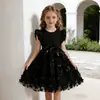Vestido Curto de Renda Floral Estilo Coreano para Meninas, Verão 2026, Exportação Personalizada, Vestido Formal Infantil Tendência Estilo Coreano