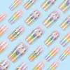 Arte de Uñas Flor de Iris con Degradado Arcoíris, Puntas de Uñas Portátiles Estilo Dulce de Hada de Ensueño, Juego de 24 Pegatinas para Uñas Postizas