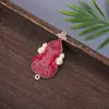 Novo Brocado de Canto Estilo Chinês Abóbora e Cavalo da Fortuna Bordado Dupla Face Pulseira DIY Feita à Mão Pingente Acessórios Pequenos Enfeites Pendurados Atacado