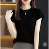Camisetas de Manga Corta al por Mayor, Tops Básicos de Cuello Redondo, Nuevas Camisetas Lisas Holgadas 2025, Tejido de Seda de Hielo, Casual y Versátil