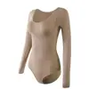 Venda Quente Europeia e Americana Amazon Cor Sólida Bodywear Feminino Gravata Emagrecimento Plus Size Quadril Manga Longa Sem Costura Moldagem Corporal Roupa Íntima