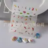 Adesivos de Unha Estilo Chinês Peixe Koi da Sorte Folha de Lótus Carpa em Relevo Tridimensional Decoração Fina e Resistente