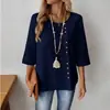 2026 Nova Camisa de Algodão e Linho de Cor Sólida com Botões e Manga Longa para Mulheres, Estilo Europeu e Americano, Fashion, Casual, Top Versátil