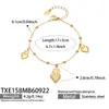 Pulsera, collar y pendientes de acero inoxidable chapado con diseño popular de flor de cuatro pétalos y corazón incrustado con circonita, no se decolora
