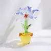 Vidrio Zibo Hecho a Mano Integrado Planta en Maceta Pequeña Montaje en Coche Decoración de Escritorio de Oficina Artesanías Adornos Venta al por Mayor Transfronteriza
