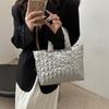 Bolso de Mano Casual Elegante para el Trabajo Invierno 2025 Nueva Moda Bolso de Algodón Acolchado Bolso Tote de Gran Capacidad